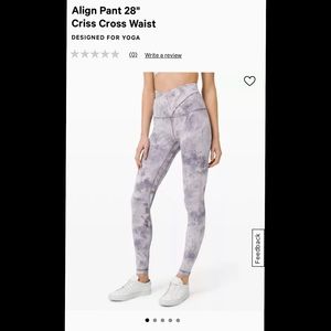 Lululemon 28” Criss Cross Aligns. Size 8